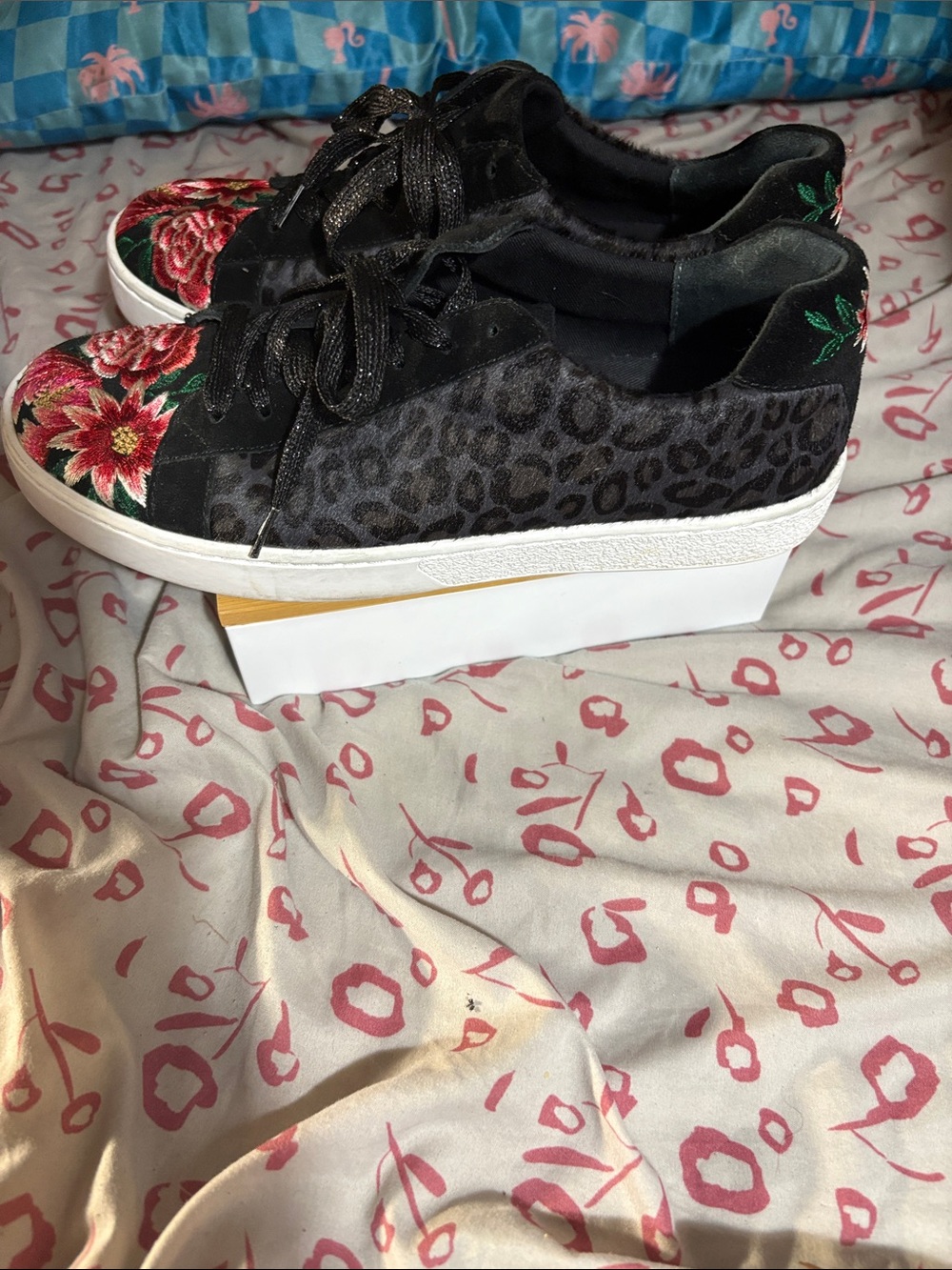 Johnny Was Floral print Leopard sneakers - Picture 3 of 10